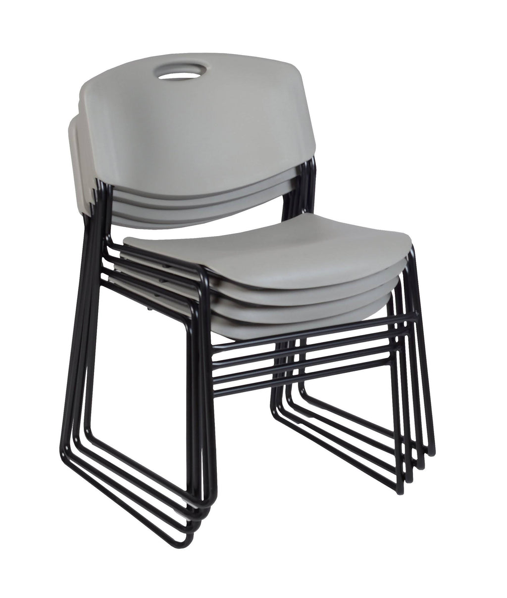 Cherry Training Table and 2 Grey Stack Chairs F1370