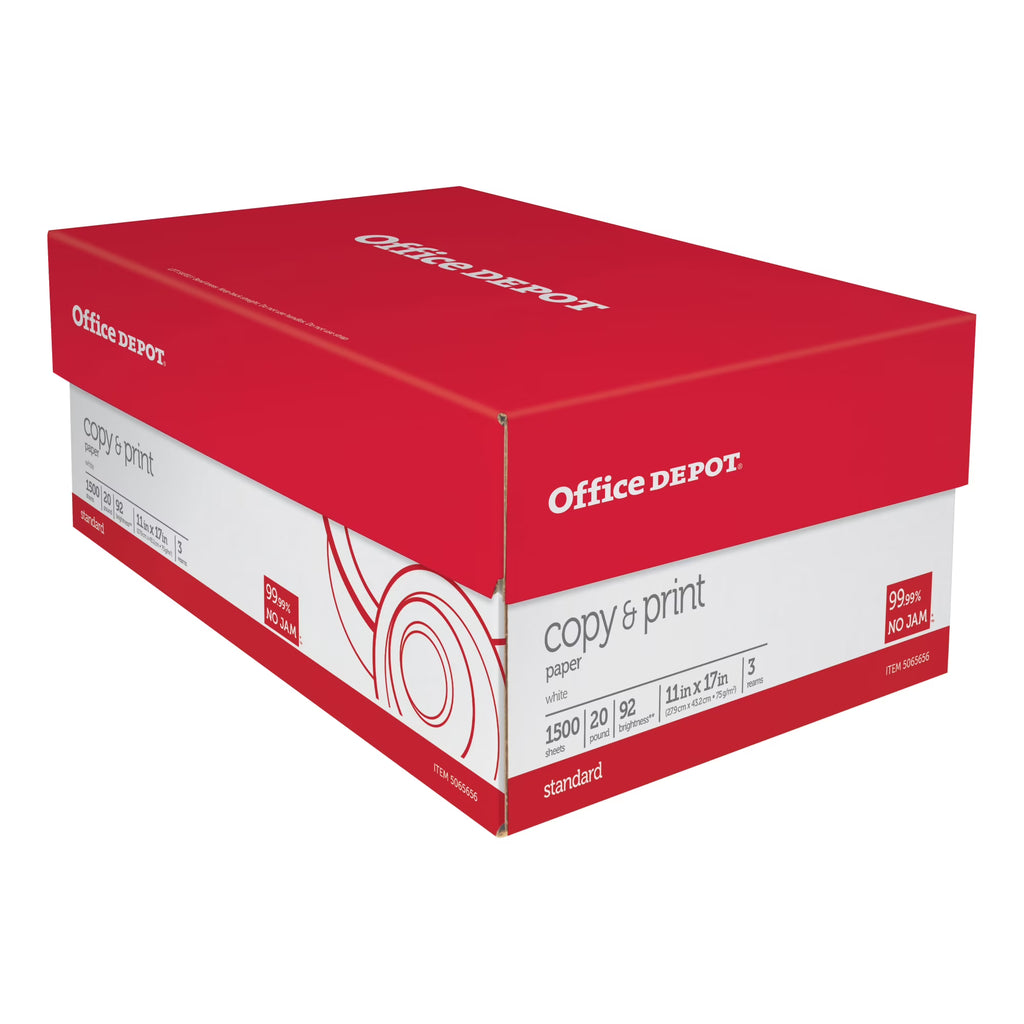 Ledger Size 20 Lb Copy Paper, Ream of 500 Sheets, Case of 3 Reams K771