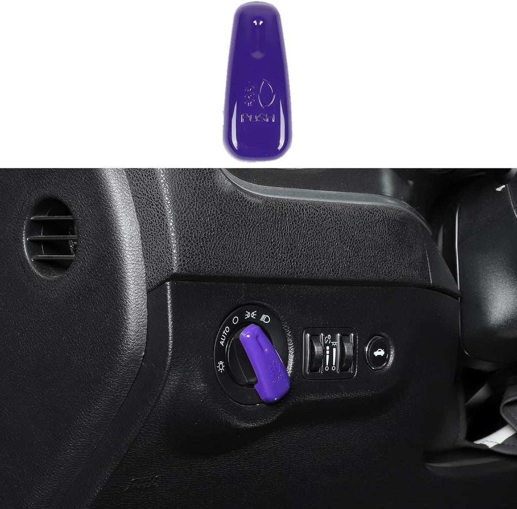 Red Carbon Fiber Headlight Control Switch Knob Cover Trim Pack of 2 M34926