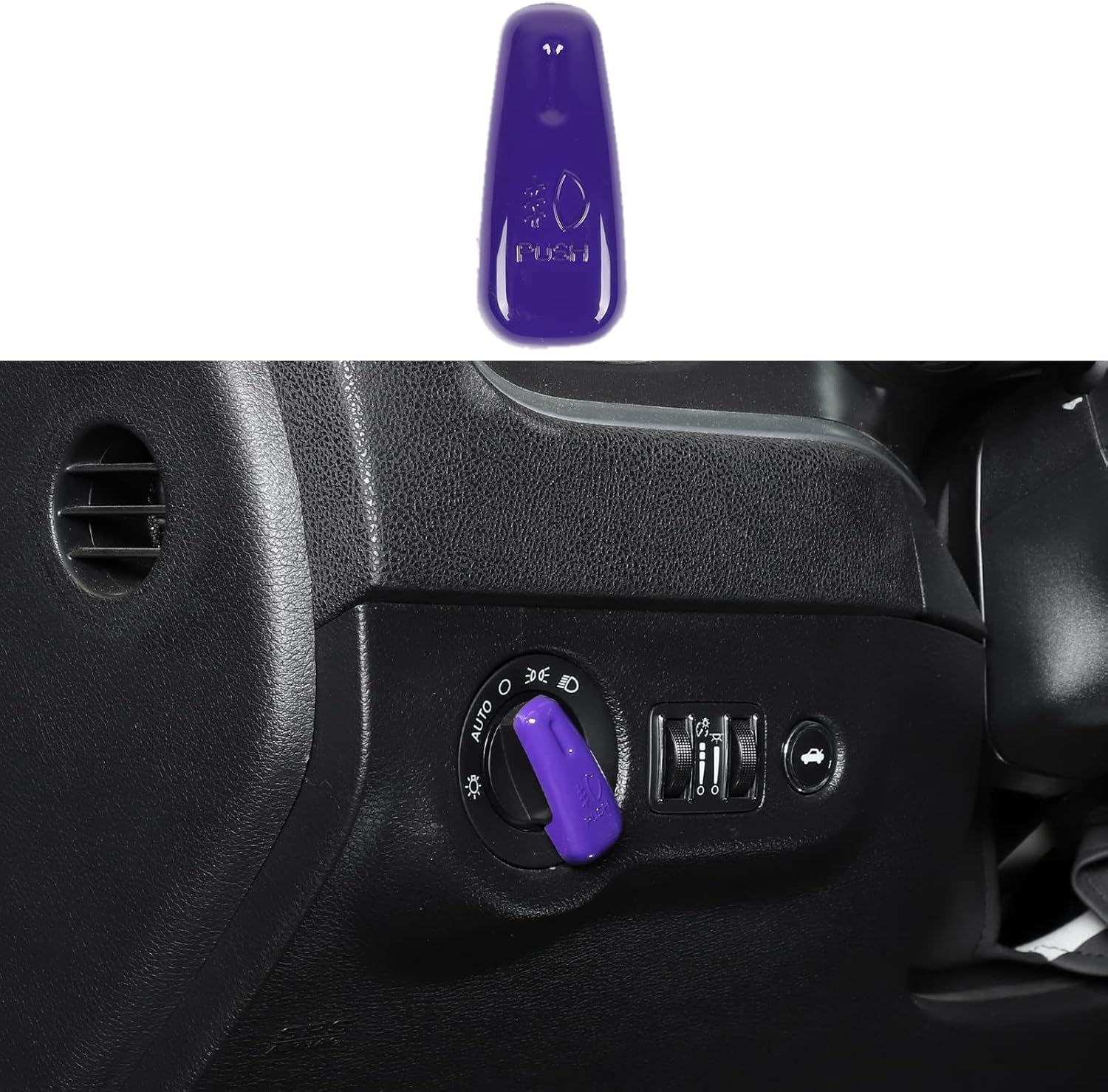 Red Carbon Fiber Headlight Control Switch Knob Cover Trim Pack of 2 M34926