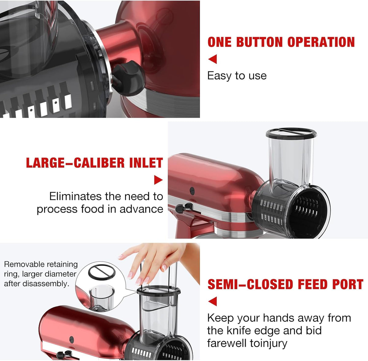 5 Blades Cheese Grater Slicer Shredder Attachment for KitchenAid Stand Mixer L104620
