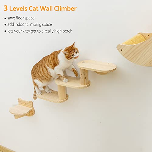 Solid Wood Cat Wall Shelves 3pcs/Set A75527