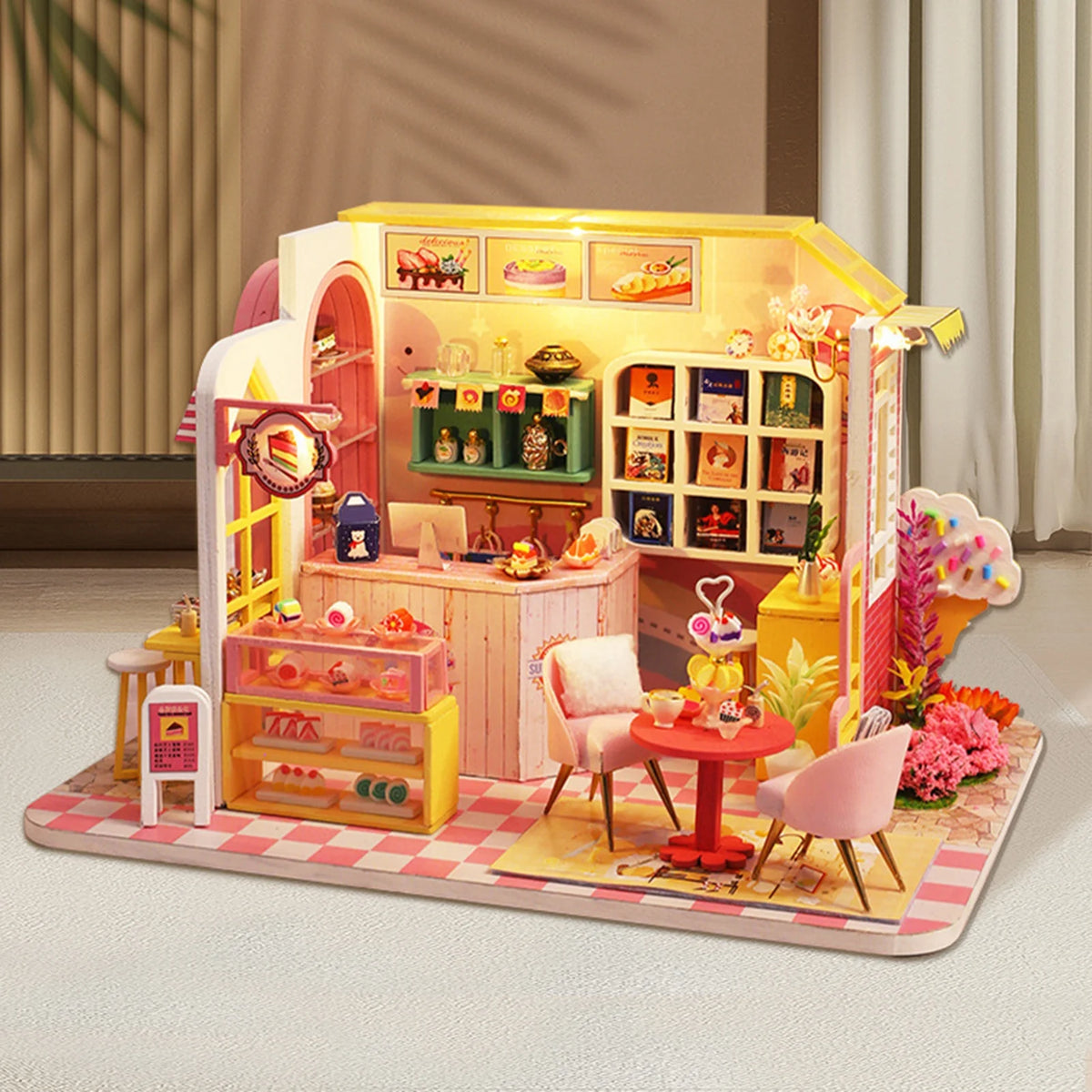 Wooden 3D Dessert Shop Miniature Dollhouse Puzzle V55754