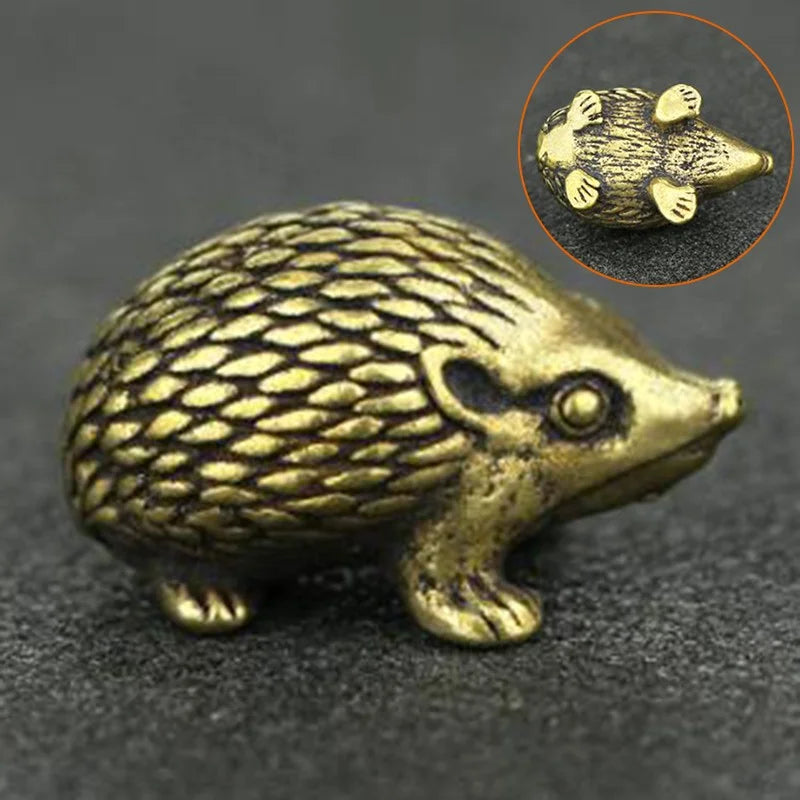 Brass Hedgehog Ornaments Vintage Antique Statue F332872