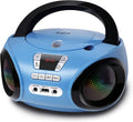 Blue Portable CD Player Boombox with FM Radio, Bluetooth, Stereo Sound Speaker, Pack of 2 W672