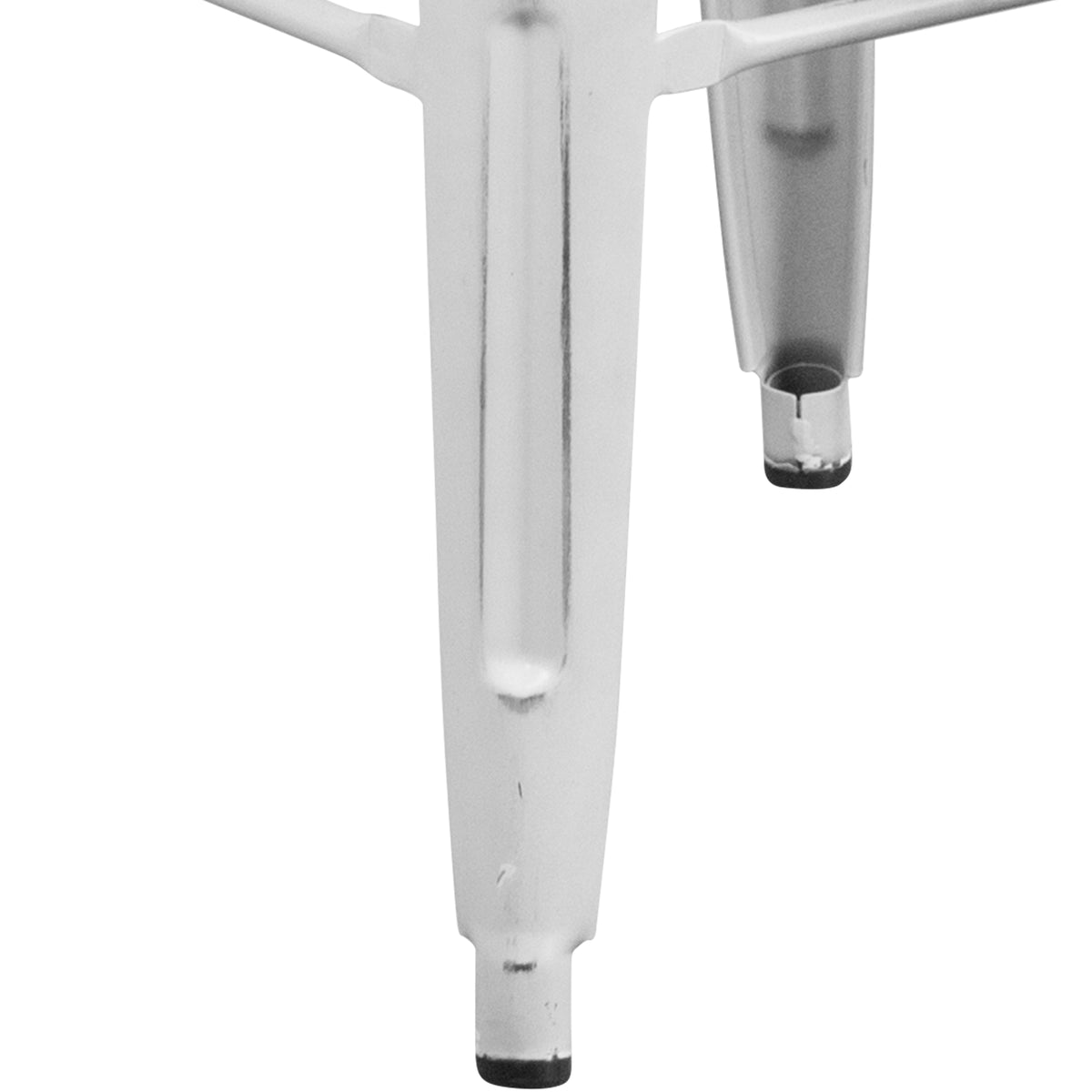 4 Pack 30" High Backless Distressed White Metal Barstool V146