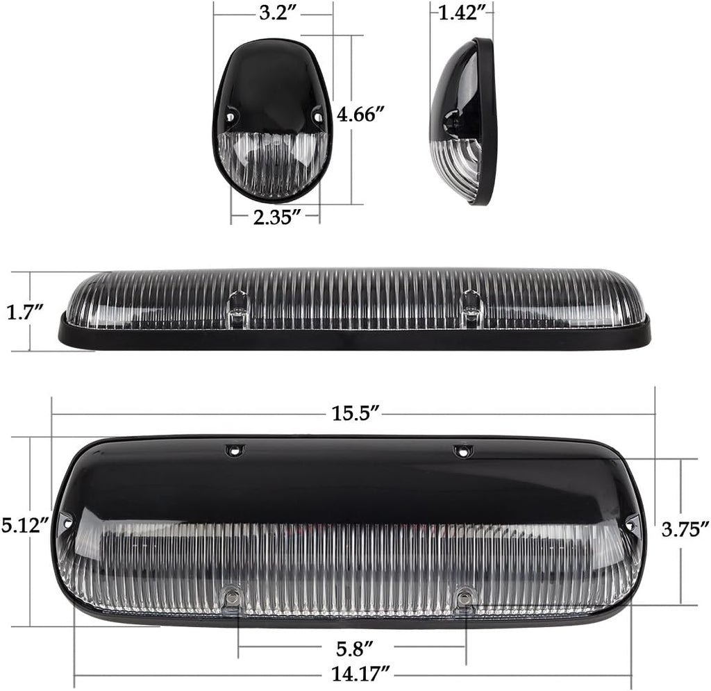 3PCS Cab Marker Lights with T10 LED Bulbs T257