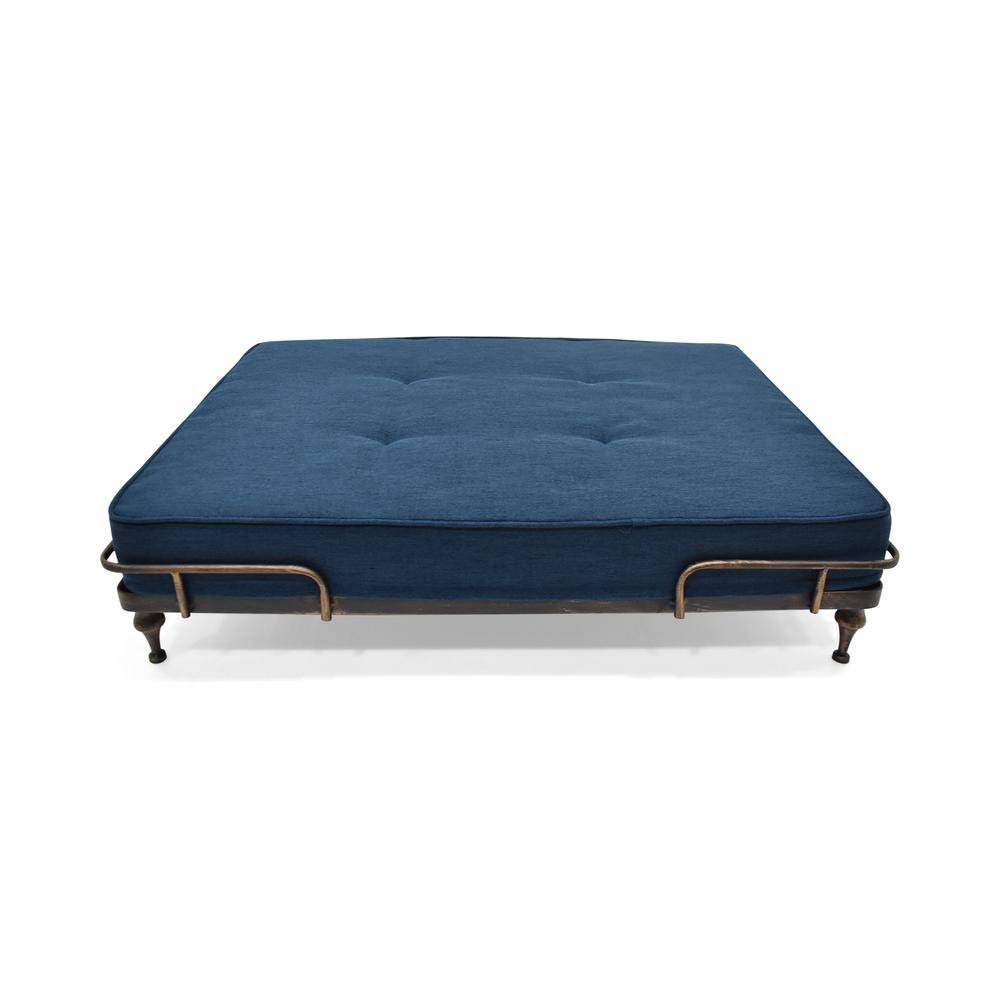 Industrial Pet Bed, Navy Blue and Brushed Gold N351