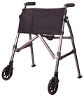 Black Walnut Compact Folding Rolling Walker G251