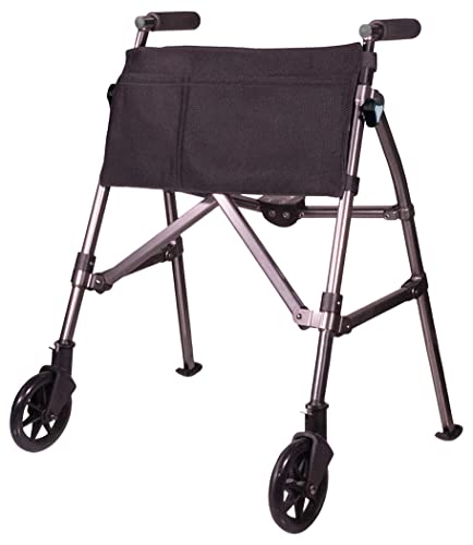 Black Walnut Compact Folding Rolling Walker G251