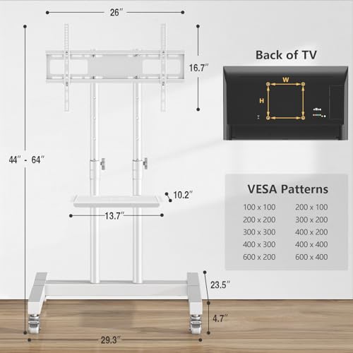 Rolling TV Stand with Metal Laptop Shelf L88473