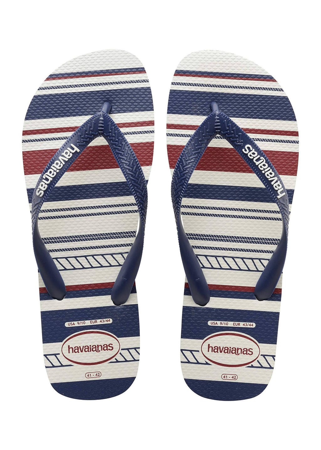 White/Navy Blue/White Flip Flops N723347