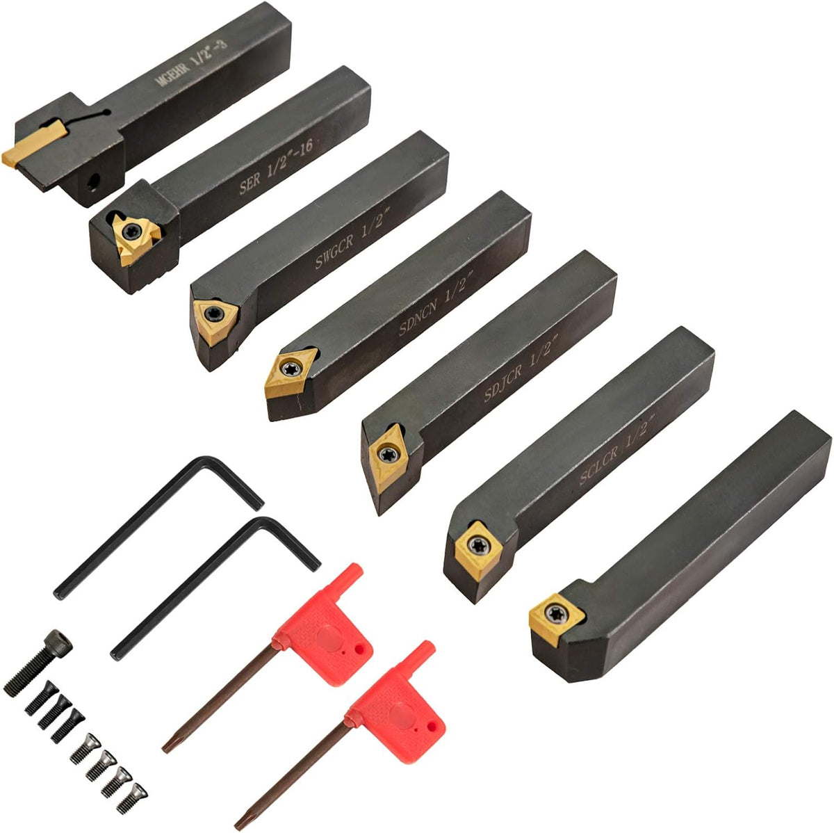 7 Pcs/Set Carbide Lathe Cutting Tools W7840