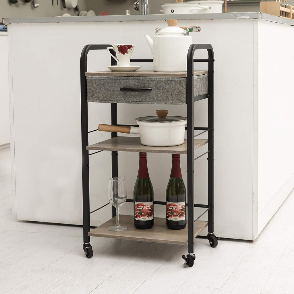 3 Tier Rolling Utility Cart with Drawer L1139
