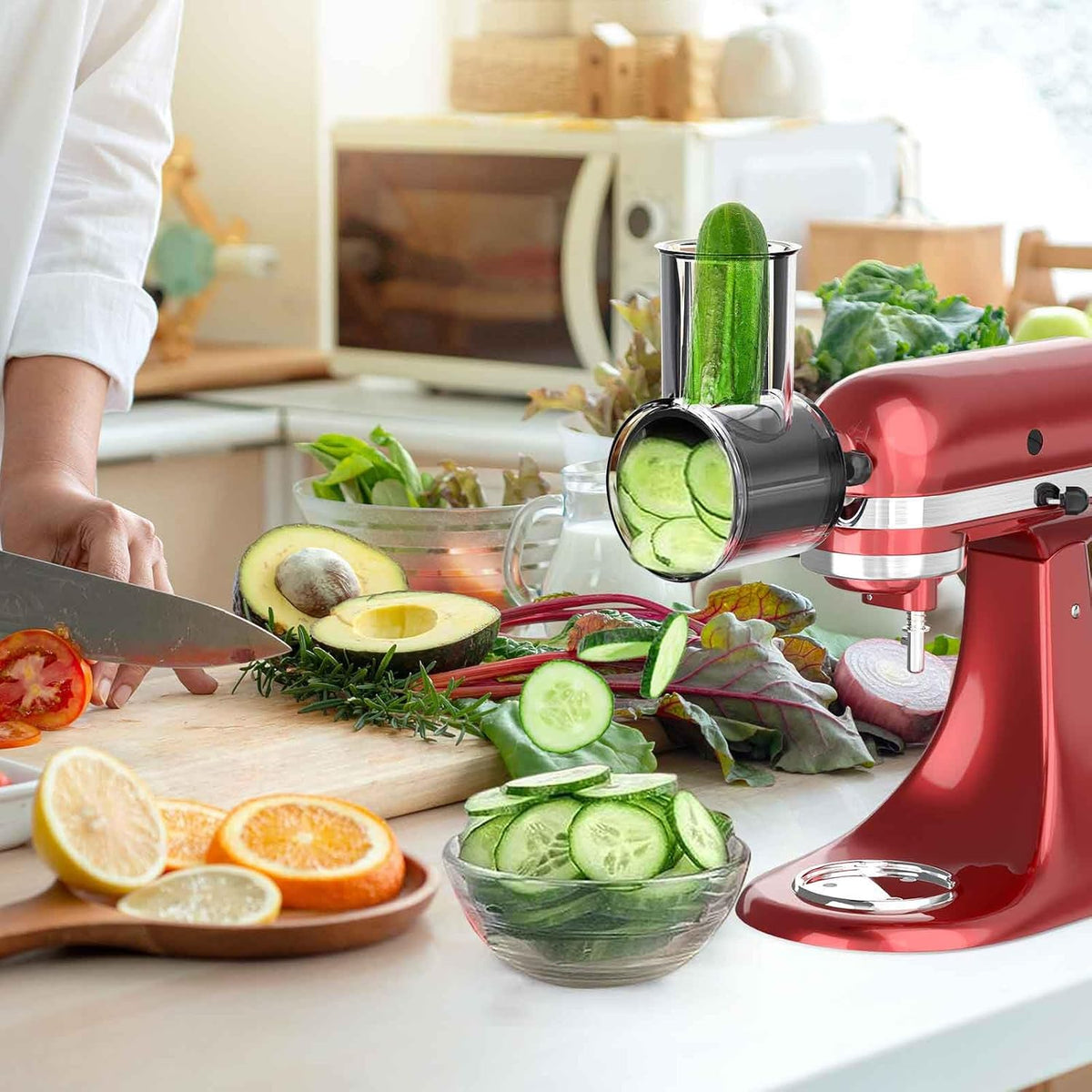 5 Blades Cheese Grater Slicer Shredder Attachment for KitchenAid Stand Mixer L104620