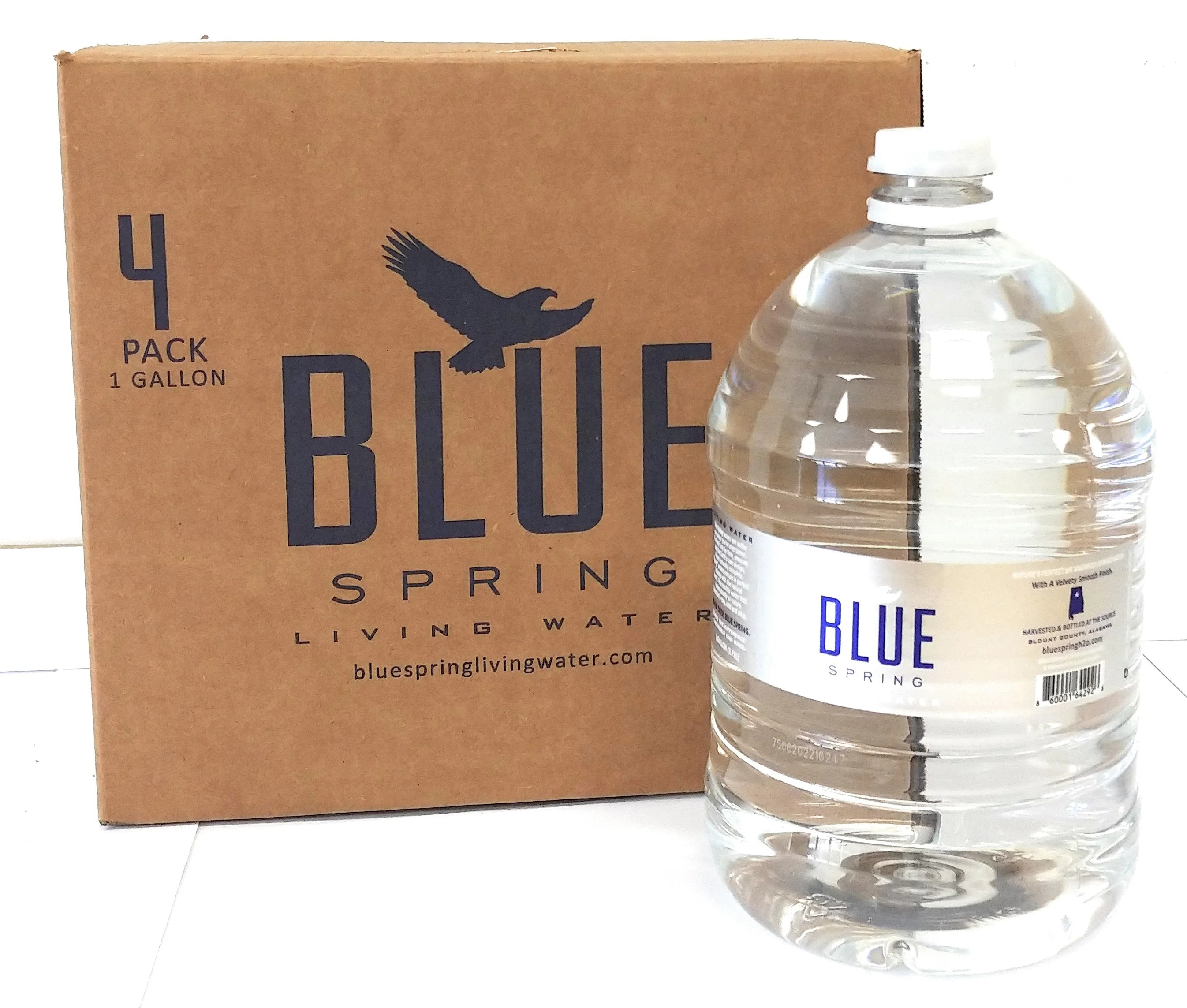 Blue Spring Natural Spring Water, 4 Gallons per Case K37630