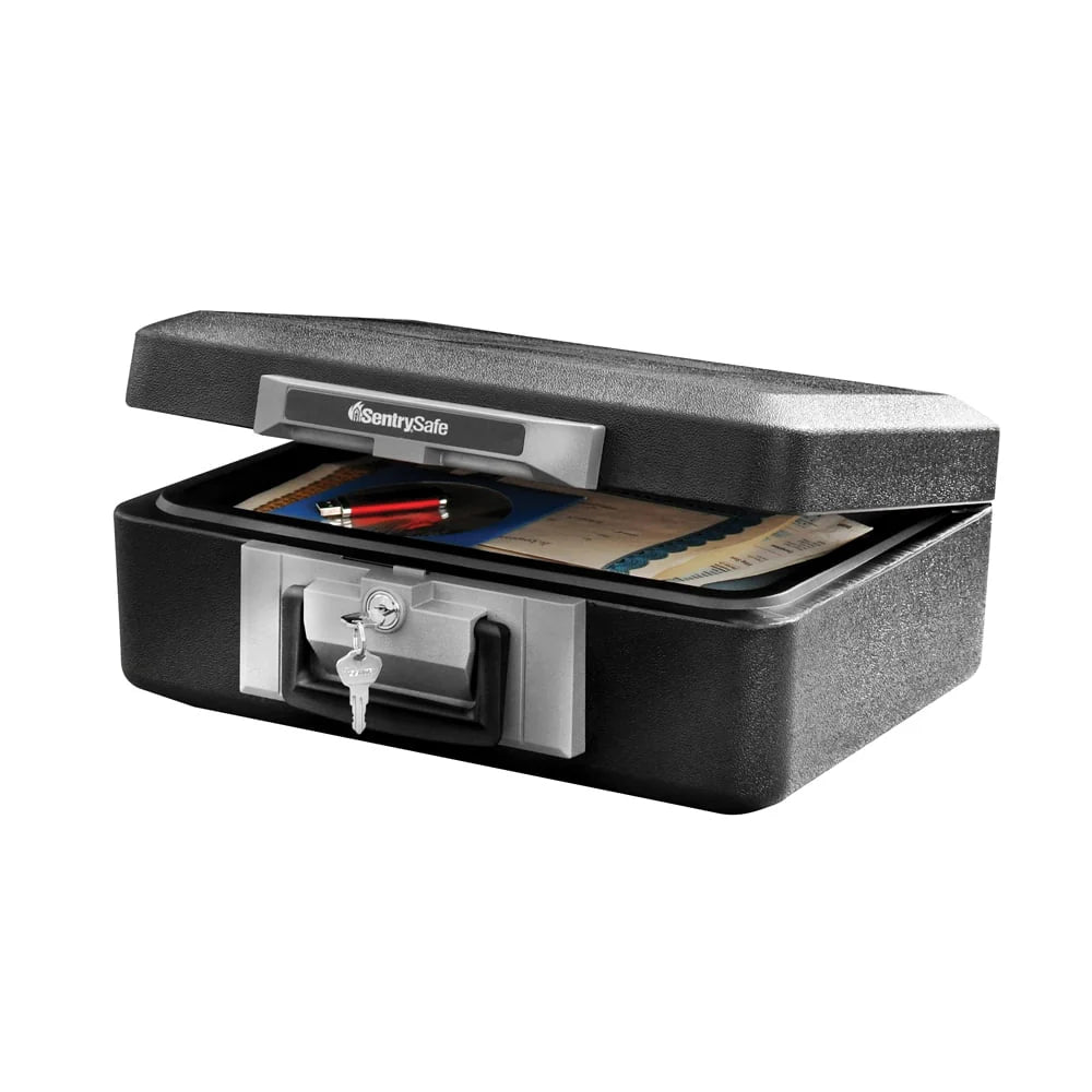 Fire-Resistant Box Safe with Key Lock 0.25 cu. ft., Black W271478