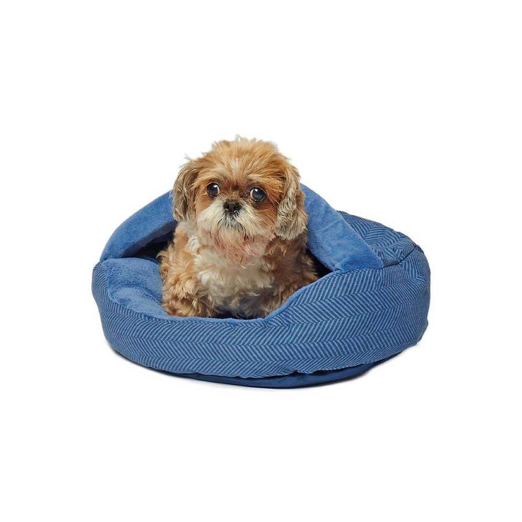 Herringbone Canvas Fleece Deep Dish Cave Bed X74282