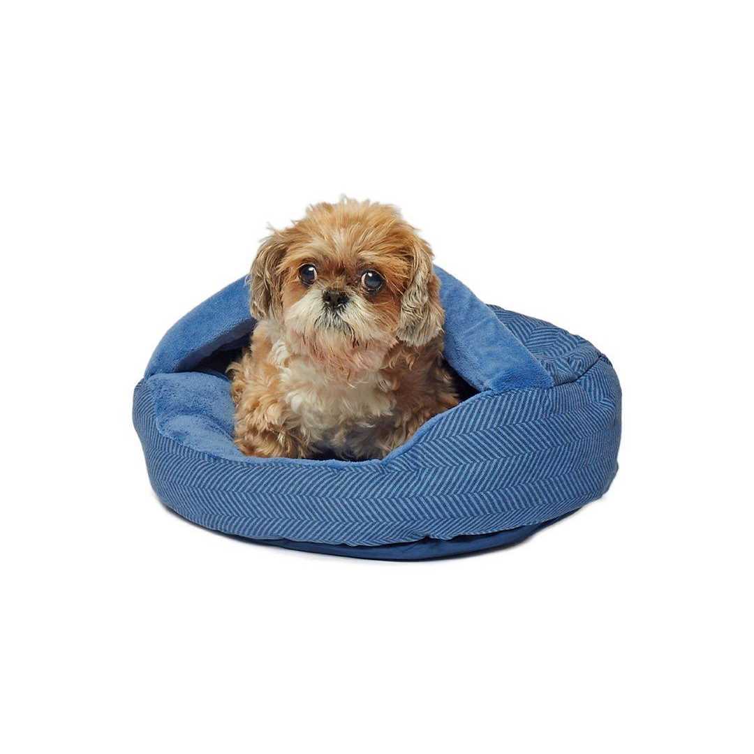 Herringbone Canvas Fleece Deep Dish Cave Bed X74282