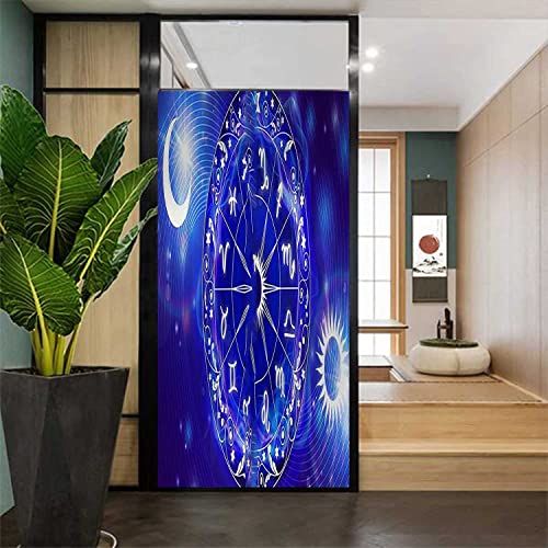 Astrology Blue Window Privacy Film, 17.7 in x 78.7 in F778