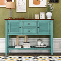 Blue Console Table with 2 Drawers and Bottom Shelf B510