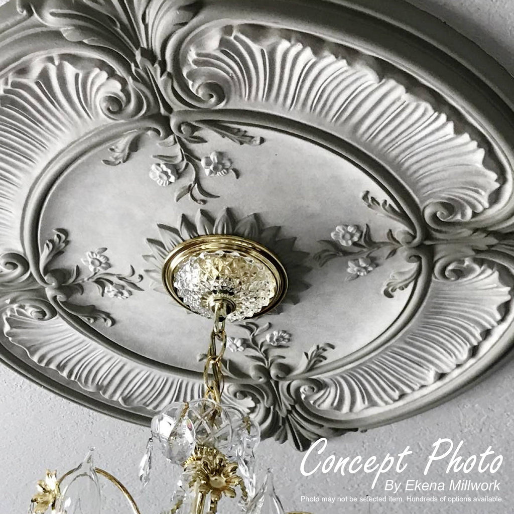 13 1/4x22OD x 1/2x22P Classic Ceiling Medallion Hand-Painted Night Shade S4568