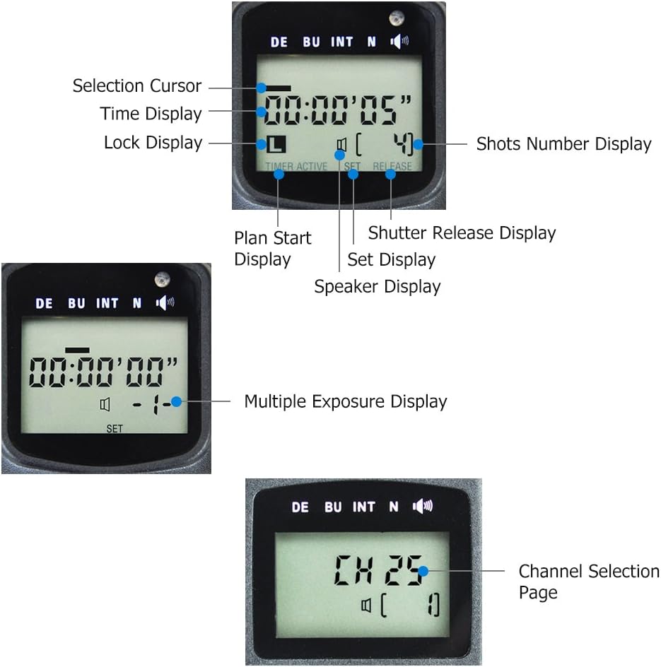 Wireless Intervalometer Timer Remote Control Shutter Release Pack of 2 O279