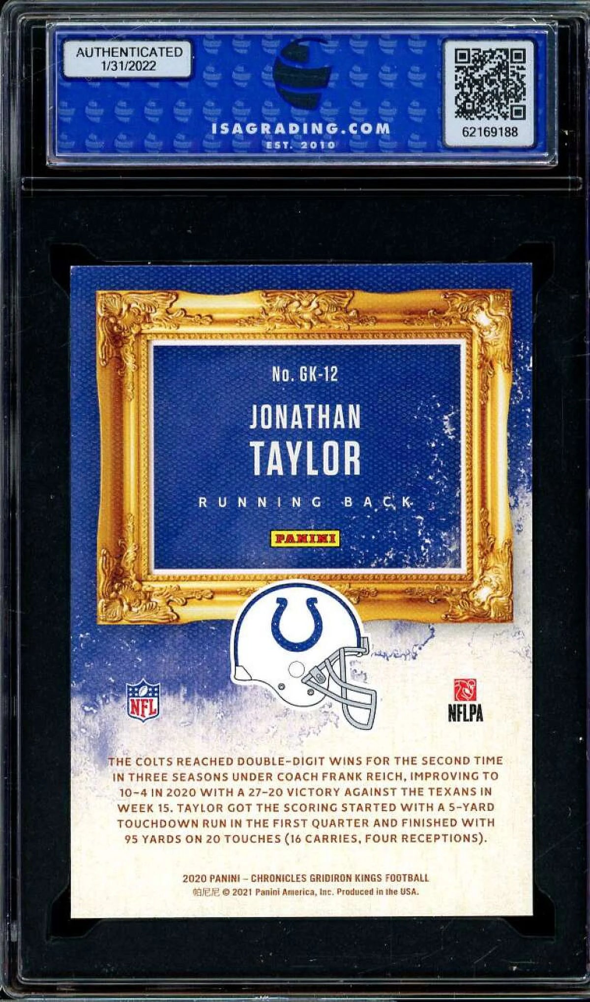 ISA 9 MINT Rookie Gridiron Kings Card Y77128