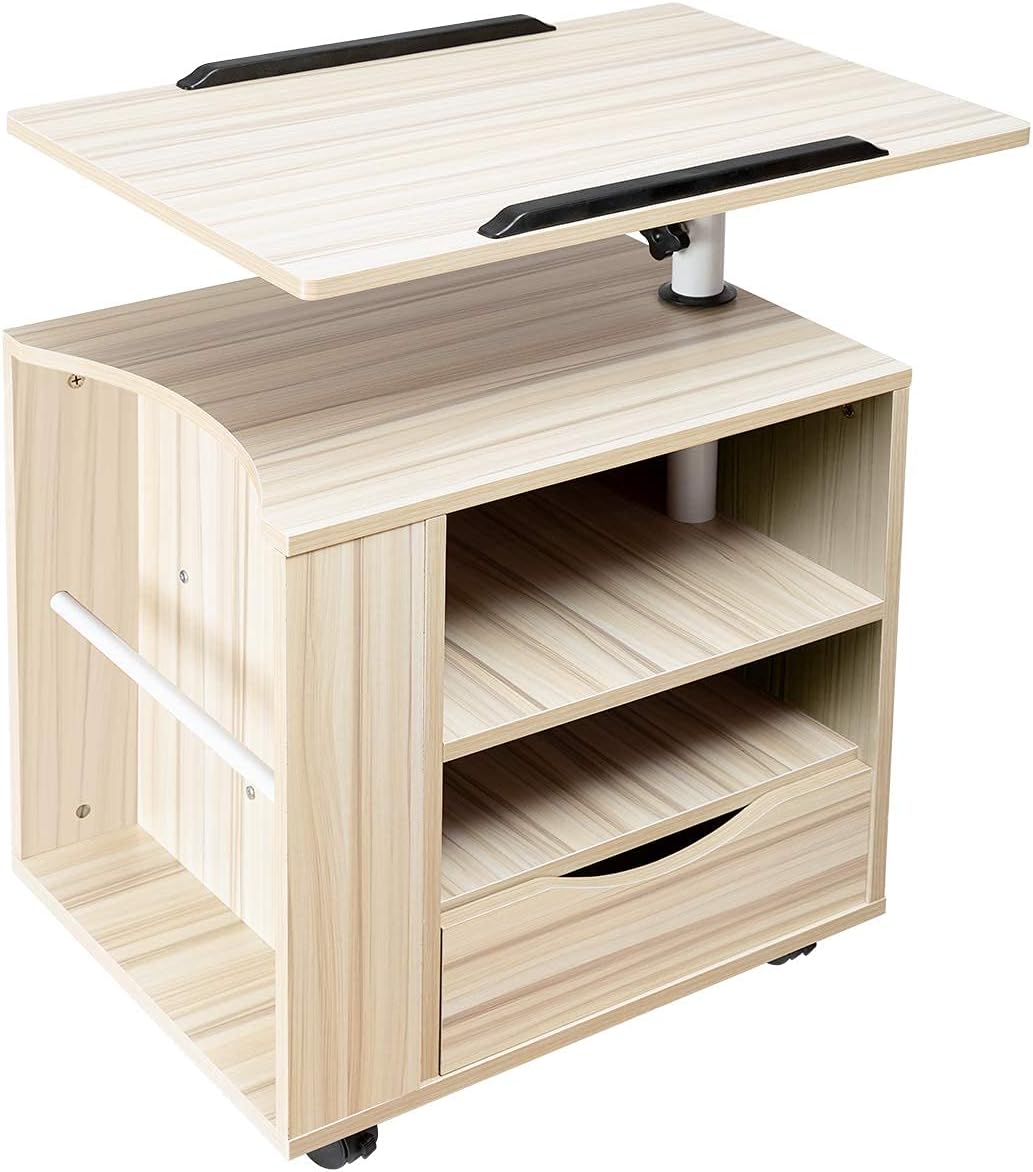 Beige Wooden Nightstand with Drawers I99524