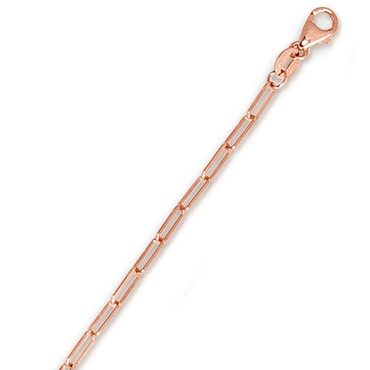 14K Rose Gold Paperclip Chain Necklace 16"-24" X734