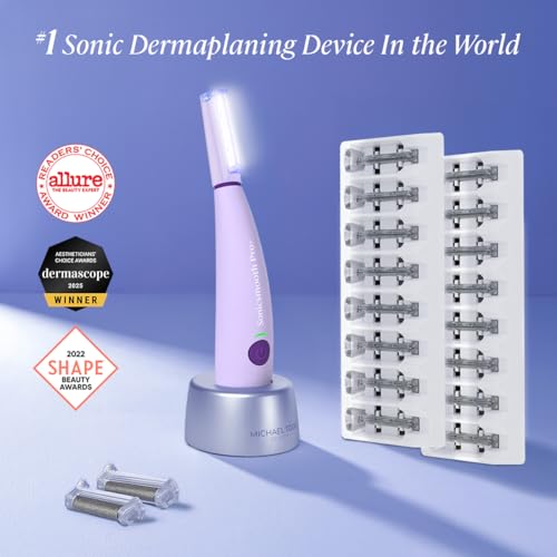 Dermaplane Razor with LED Light, 16 Blades & 2 Exfoliation Tips N600