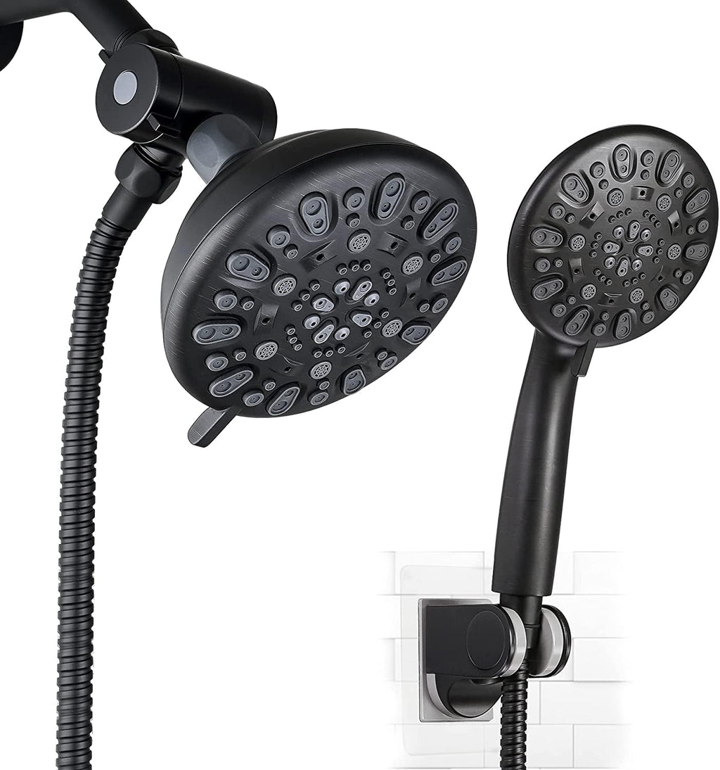 Matte Black 5" Rain Shower Head with Handheld Spray Combo, Pack of 2 N220