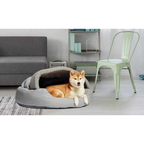 Herringbone Canvas Fleece Deep Dish Cave Bed X74282