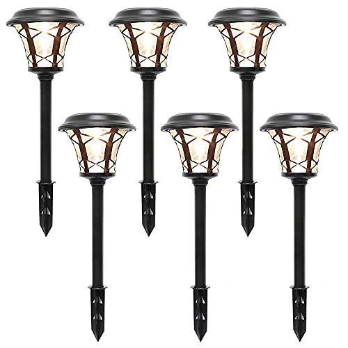 6 Pack Solar Powered Pathway Lights, Warm White X3059