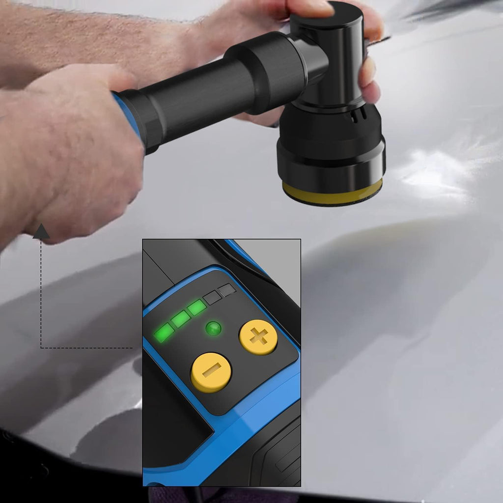 Mini Cordless Polisher, 5 Variable Speed 2500-6000RPM, 2 Batteries and 1 Battery Charger F828198