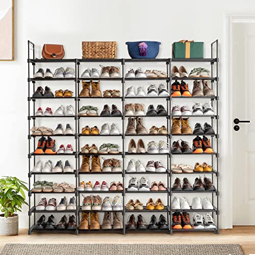 10 Tiers Metal Shoe Rack, Black W978375