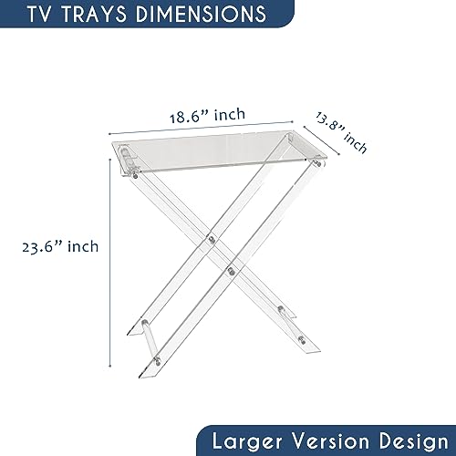 Acrylic Folding Tray Table with 2 Removable Trays E857183