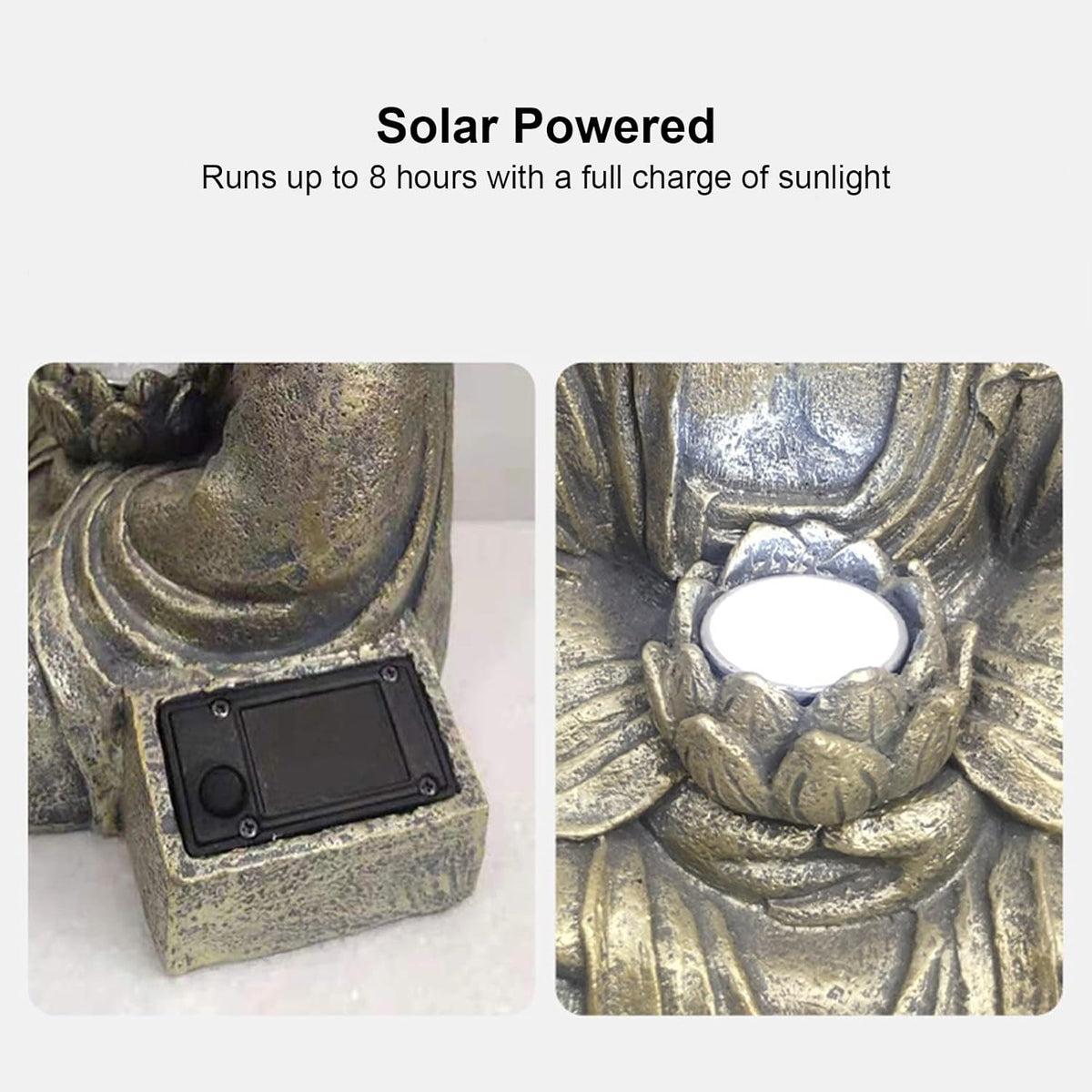 Solar Powered Buddha Garden Statue N28692