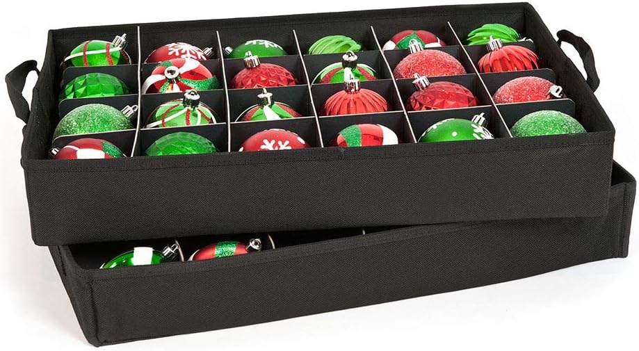 Red Christmas Ornament Storage Box With Dividers Z3721