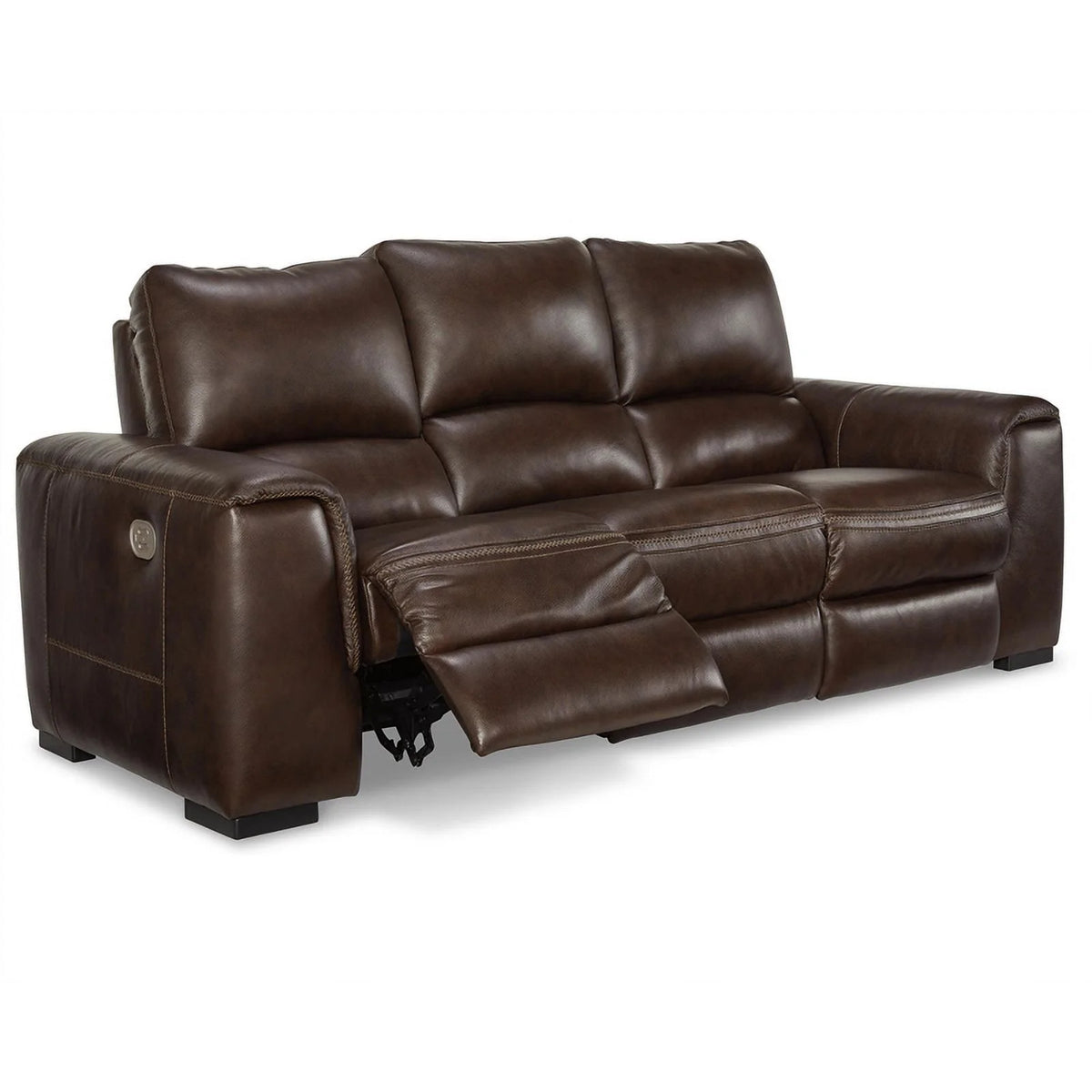 Walnut Leather Power Reclining Sofa with Headrest W94495