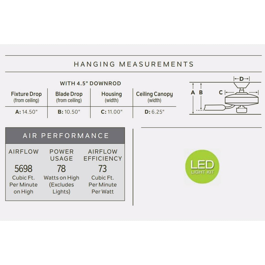 Brushed Stainless Steel LED Ceiling Fan Y72671