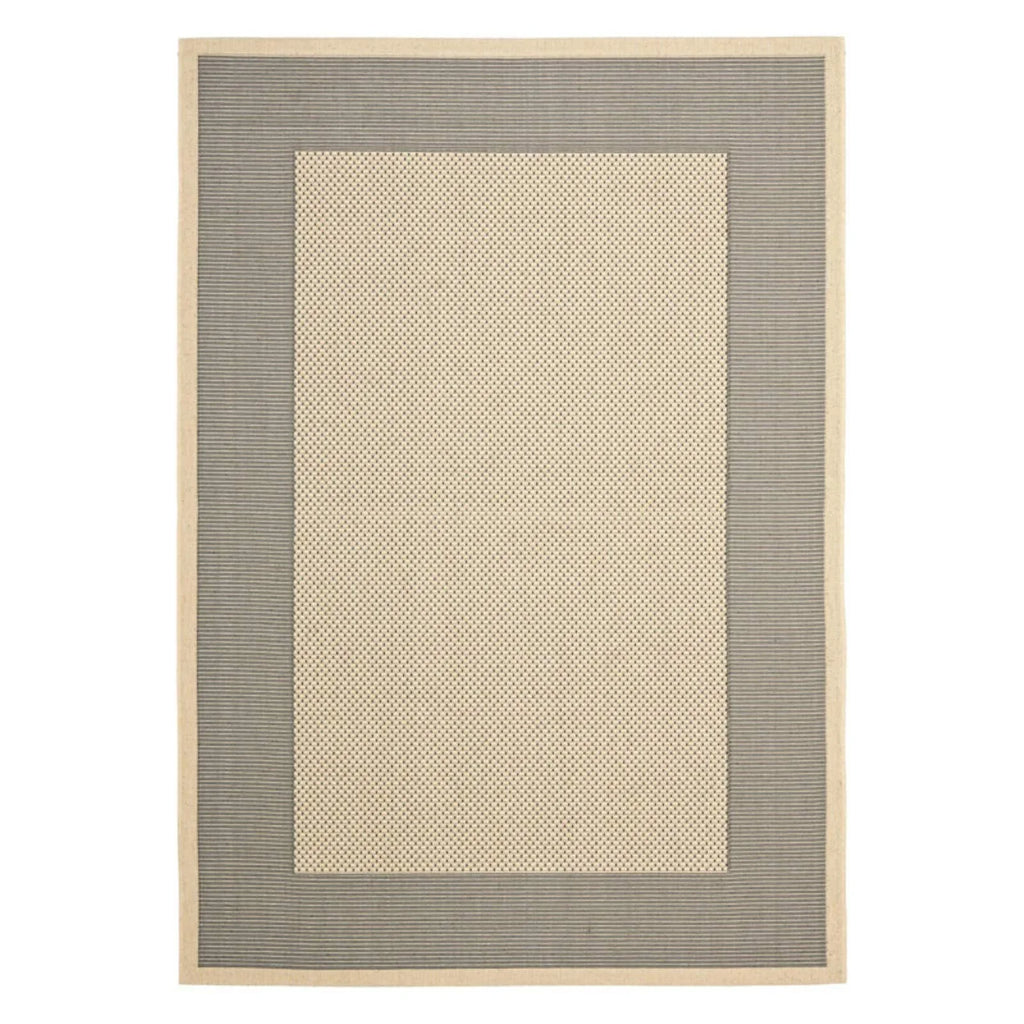Natural/Gold Striped Border Indoor/Outdoor Area Rug W611