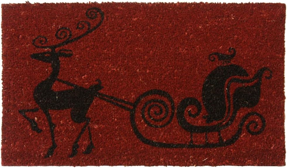 Rubber-Cal Rudolph The Red Nose Reindeer Holiday Christmas Mat, 18 x 30-Inch Pack of 2 A532