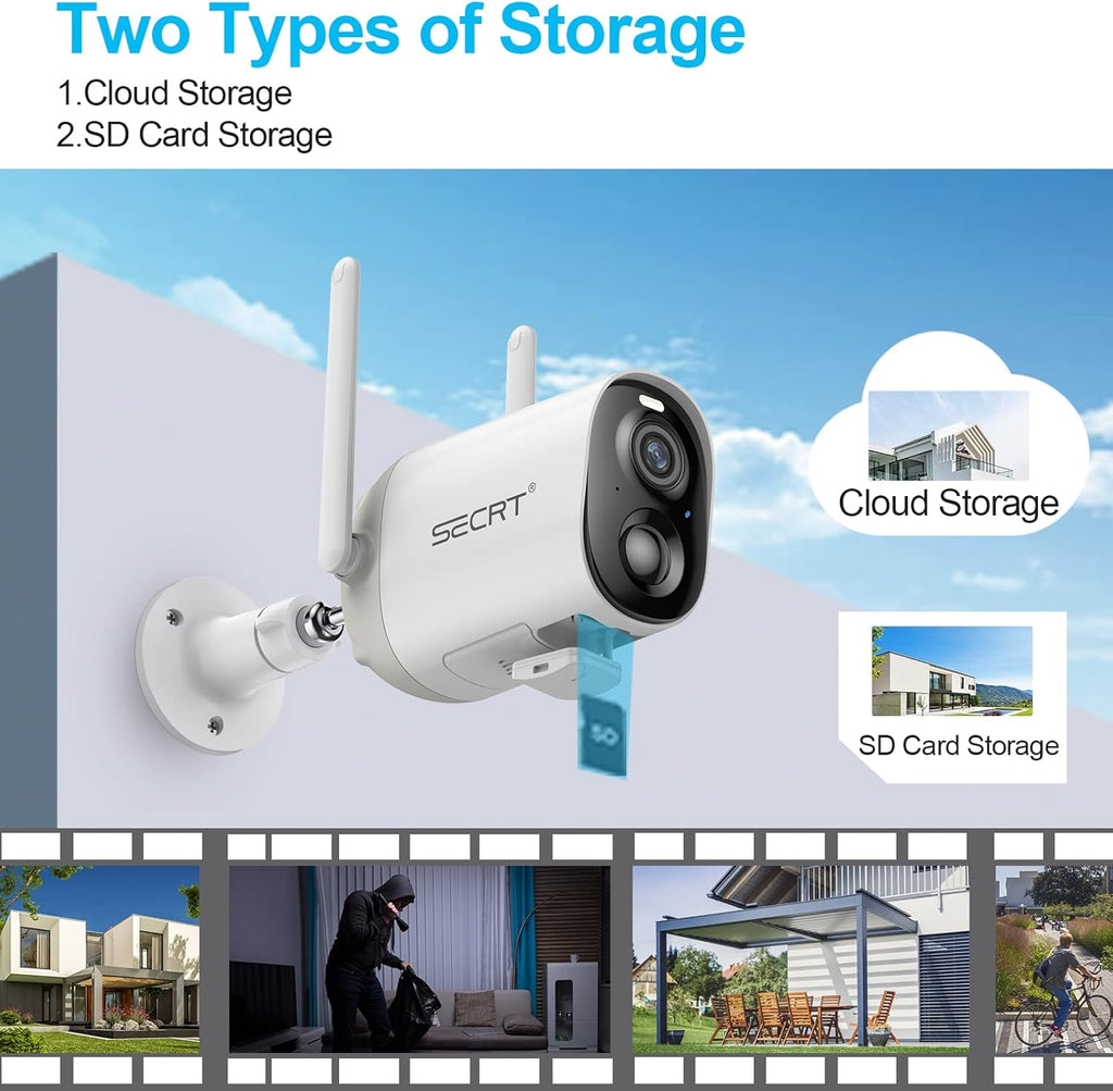 Wireless Outdoor Security Camera, 1080P WiFi, Color Night Vision, Motion Detection, Waterproof G4241