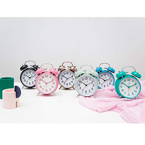 4'' Twin Bell Alarm Clock Mint Green Z94125