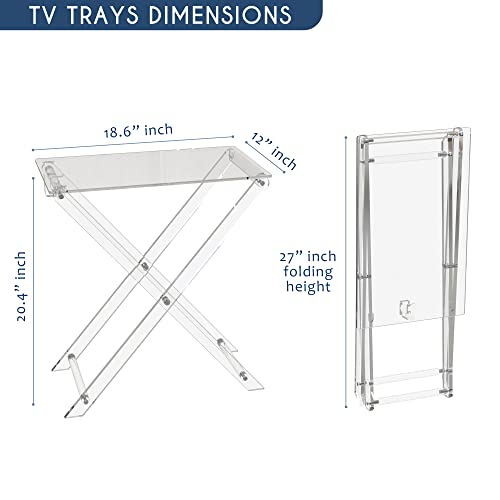 Acrylic Folding Tray Table with 2 Removable Trays E857183