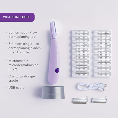 Dermaplane Razor with LED Light, 16 Blades & 2 Exfoliation Tips N600
