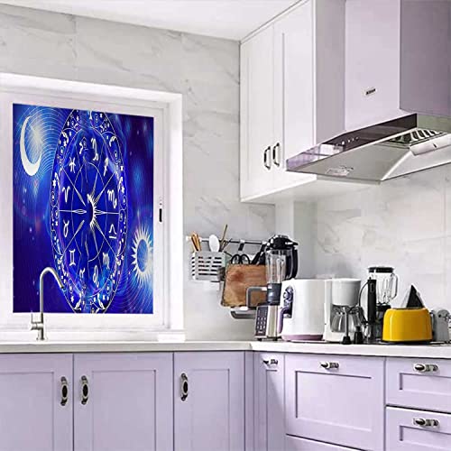 Astrology Blue Window Privacy Film, 17.7 in x 78.7 in F778
