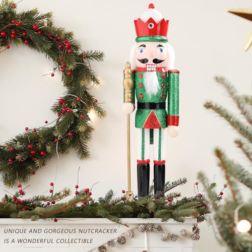 16 Inch Wooden Christmas Nutcracker Figures Ornament Green A327