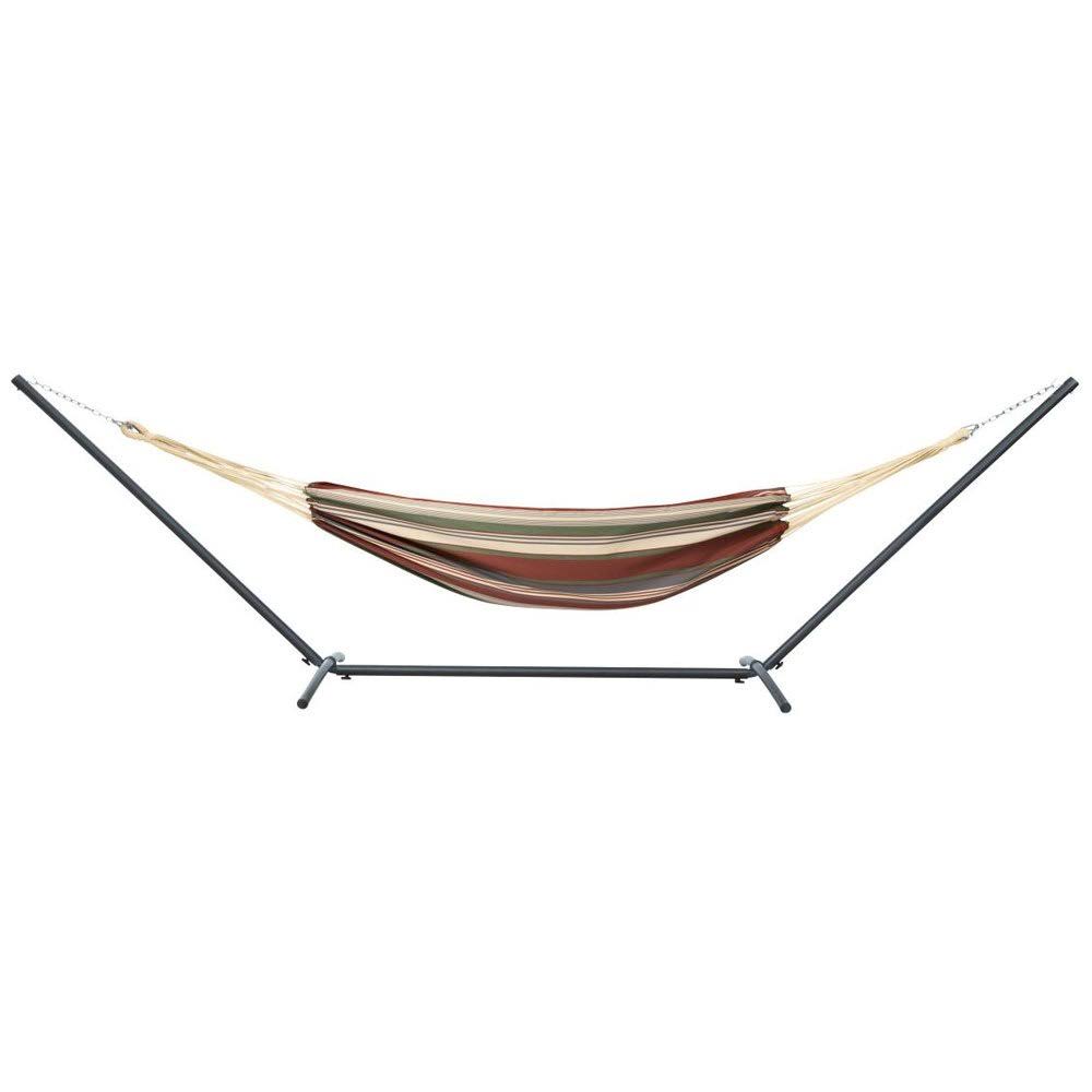 Heather Fern Green Stripe Hammock with Steel Stand P2619